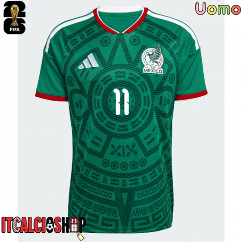Messico Santiago Gimenez #11 Prima Maglia Mondiali 2026 Manica Corta